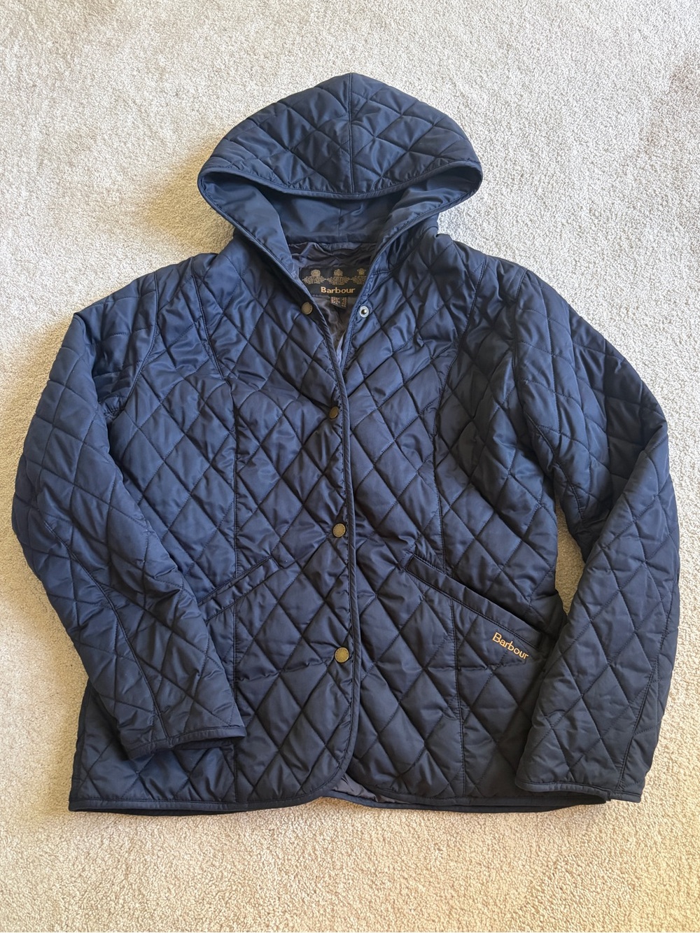 Barbour Quilted Hooded Jacket - Navy